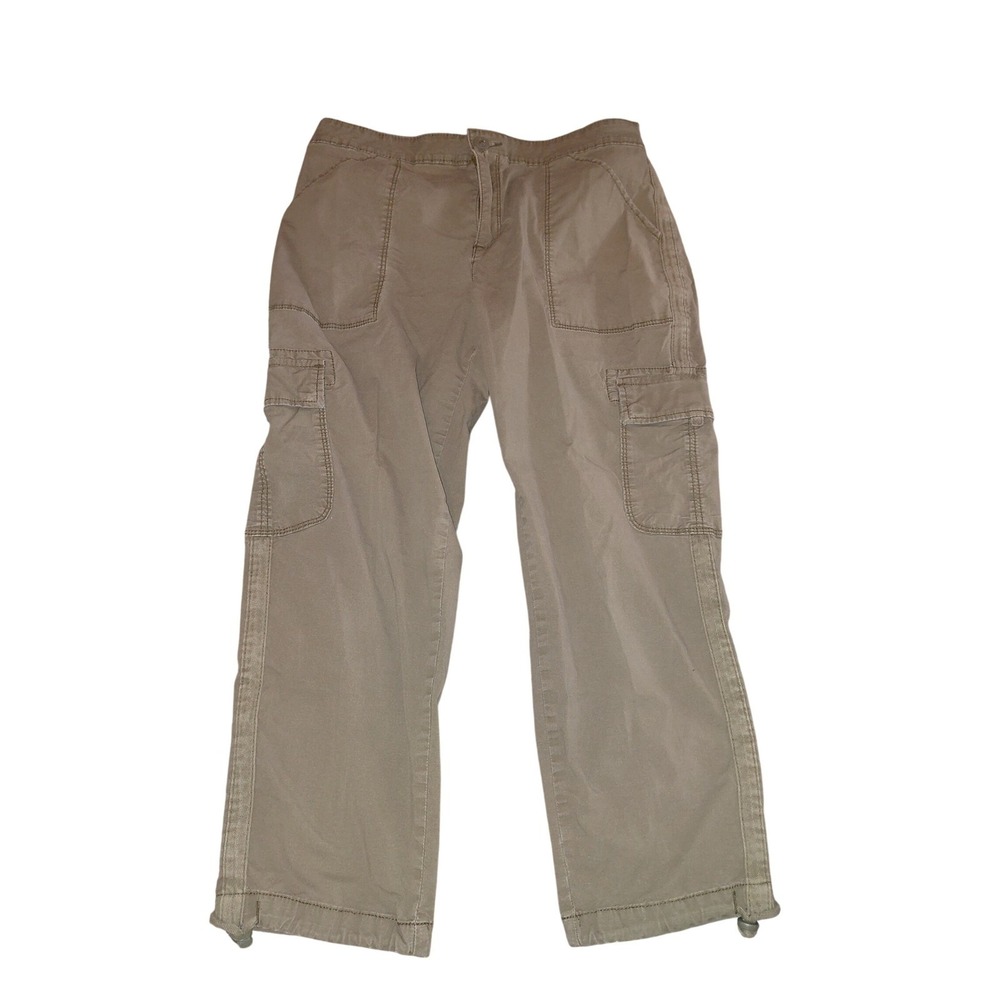 Social Standard by Sanctuary Womens Cargo Pants Green Utility Straight Leg Large